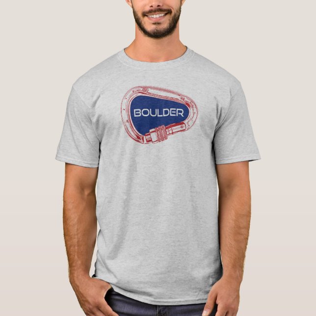 Boulder Colorado Climate Carabiner T Shirt (Framsida)