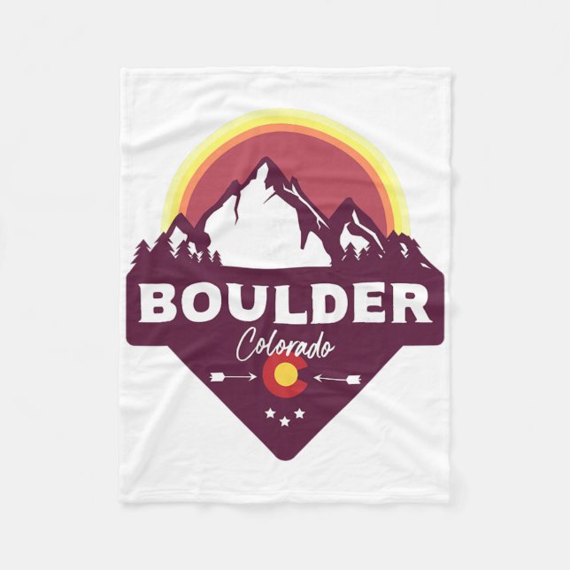 Boulder Colorado Co Klippiga bergen Vandring Skidå Fleecefilt (Framsidan)
