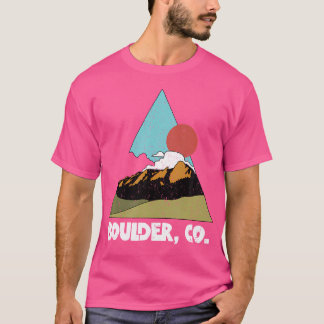 Boulder Colorado Co Mountain Älskare Sten klättrin T Shirt