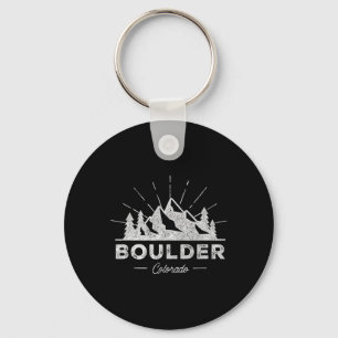 Boulder Colorado Co T-Shirt Vintage Vandring Retro Nyckelring