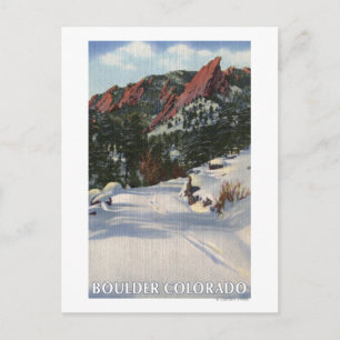 Boulder, Colorado - Flatirons in Winter Vykort