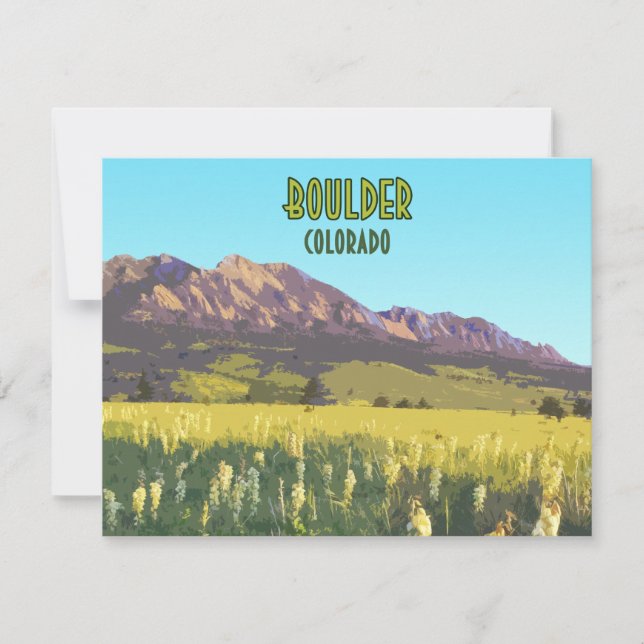Boulder Colorado Flatirons Mountains Flattcard (Framsida)