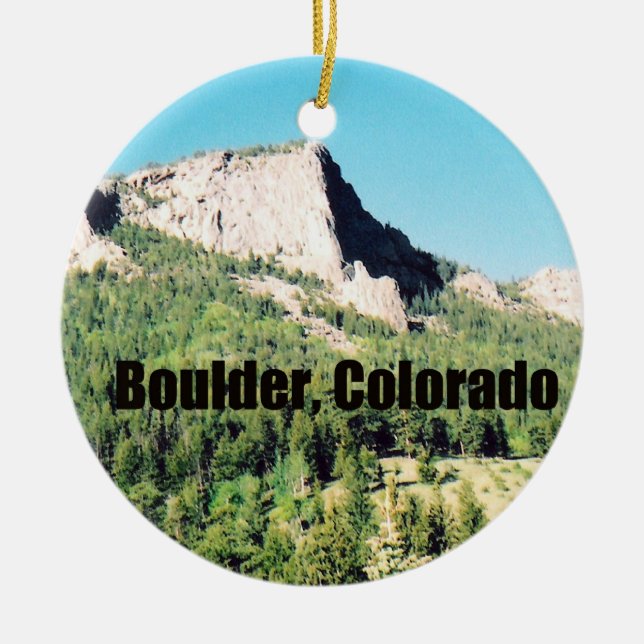 Boulder Colorado Julgransprydnad Keramik (Framsidan)