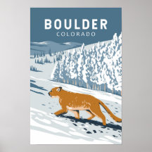 Boulder Colorado Puma Retro Resa Konst Vintage