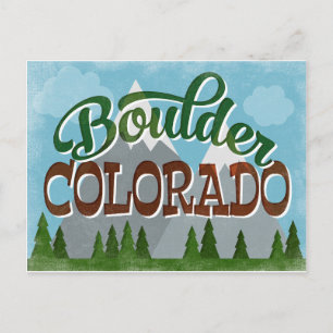 Boulder Colorado Snowy Mountains Vykort