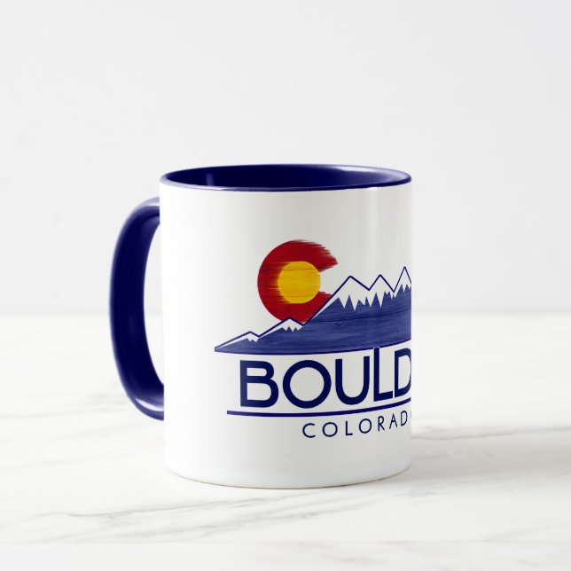Boulder Colorado trä berg mugg (Framsida vänster)