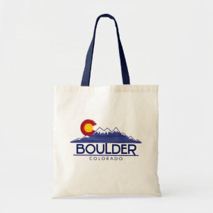 Boulder Colorado trä berg shoppingväska Tygkasse