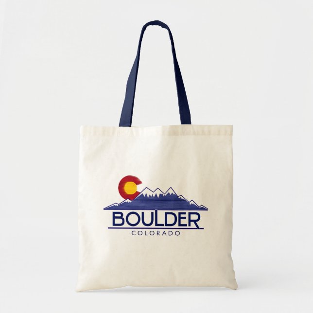 Boulder Colorado trä berg shoppingväska Tygkasse (Framsidan)