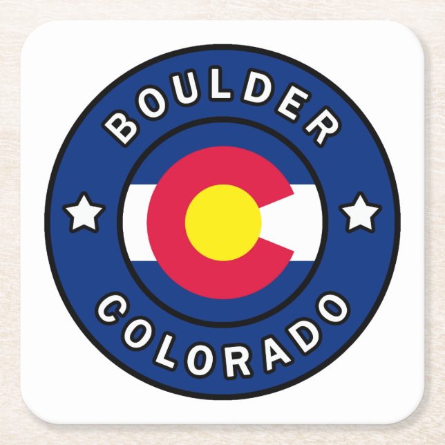 Boulder Colorado Underlägg Papper Kvadrat (Framsidan)