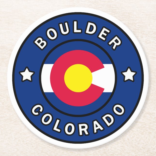 Boulder Colorado Underlägg Papper Rund (Framsidan)