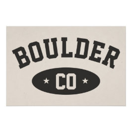 Boulder Colorado Vintage Sporty Typography Print Perfect Poster