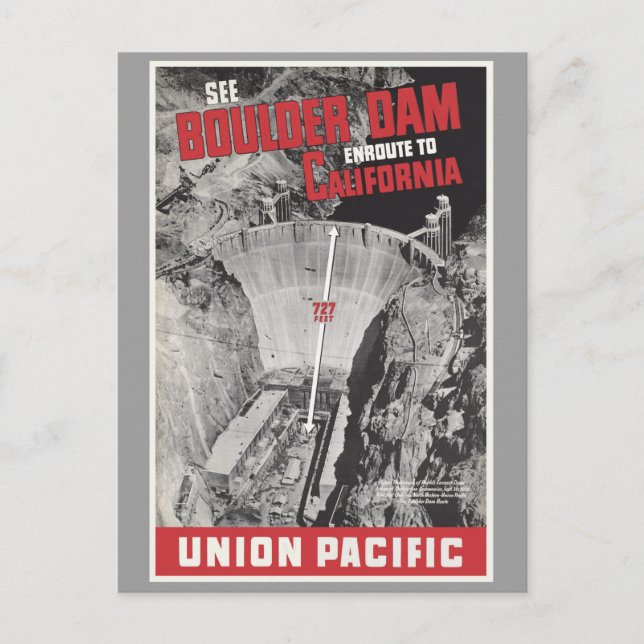 Boulder Dam, Hoover Dam, Amerika Vykort (Framsida)