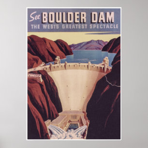 Boulder Dam Retro Vintage resor Poster