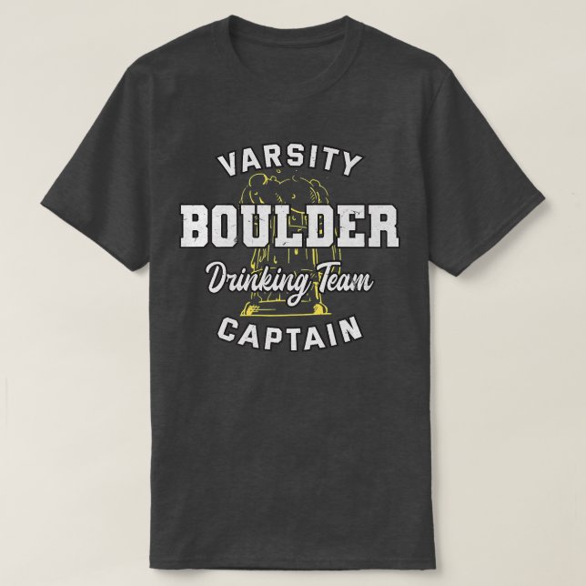 Boulder Drinking Team Kapten Colorado Beer Älskare T Shirt (Design framsida)