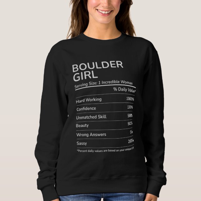 Boulder Girl Funny Colorado Hometown T Shirt (Framsida)