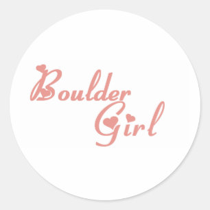 Boulder Girl T tröjor Runt Klistermärke