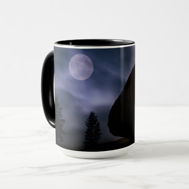 Boulder i månljus | Yosemite National Park Mugg (Framsida vänster)