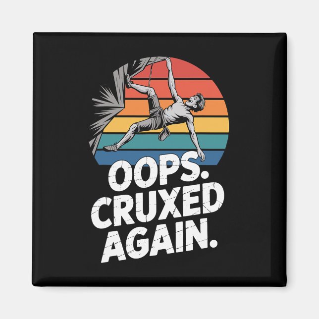 Boulder Oj Oj Igen Rolig Klippklättring  Magnet (Framsidan)