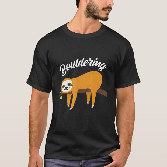 Boulder Rolig Sengångare Klättersten Klippklättrin T Shirt (Framsida)