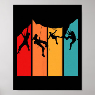 Boulder Sport Hobby Klättrare Retro Klippklättring Poster