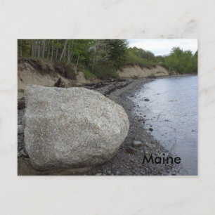Boulder vid Marlboro Beach, Maine Vykort