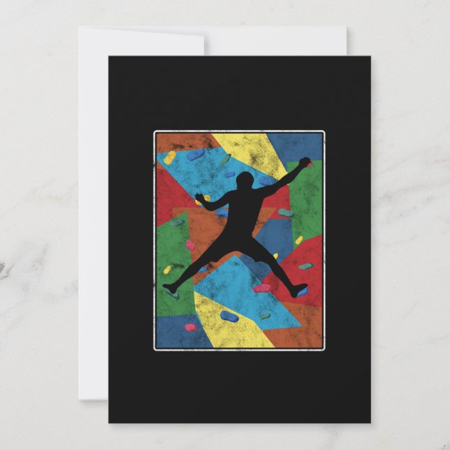 Boulder Vintage Väggklättring Sportpresent Inbjudningar (Framsida)