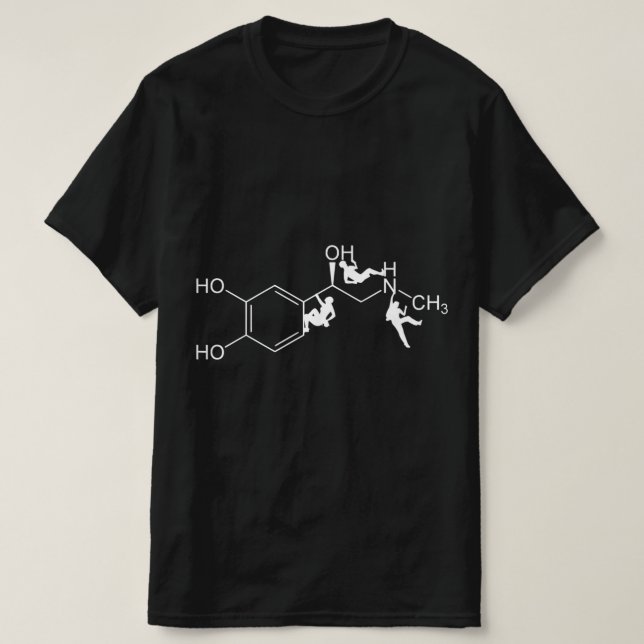 Boulderer & Climbing Adrenaline Formula CHNO Gift  T Shirt (Design framsida)