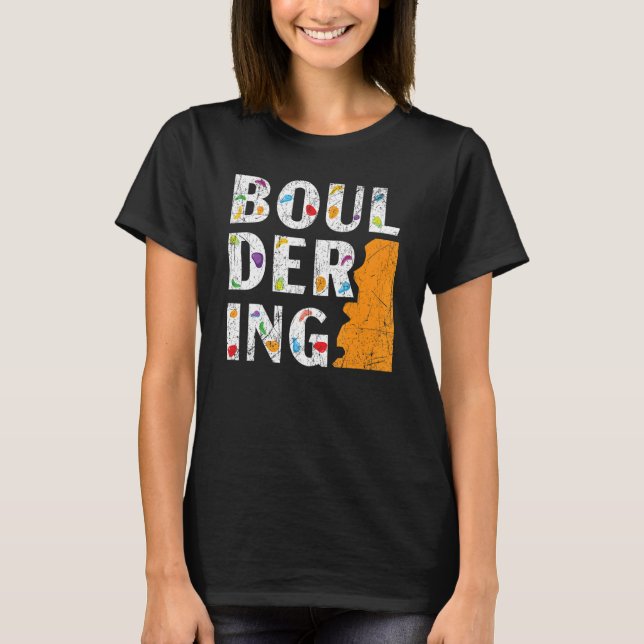 Boulderer Sten Kliberberget Boulding T Shirt (Framsida)