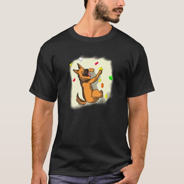 Bouldering Climate Sheepdog I German Shepherd Bou T Shirt (Framsida)