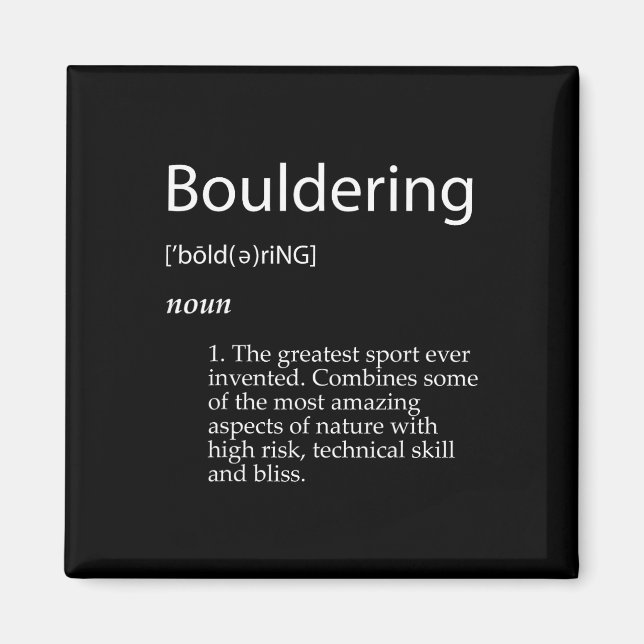 Bouldering Definition Berg Klippa Berg Klättra Magnet (Framsidan)