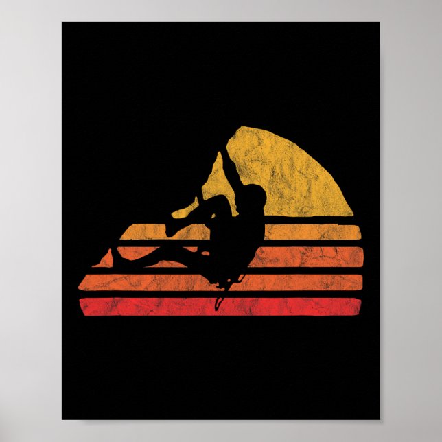 Bouldering Distressed Retro Klätterei 80-Talets So Poster (Framsidan)