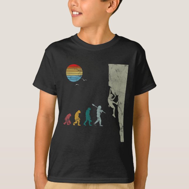 Bouldering Evolution Mountaineering Klättring Vint T Shirt (Framsida)