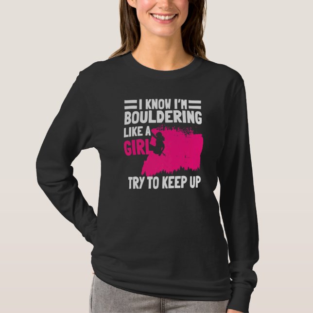 Bouldering Girls Kliber Boulderer Artificial Sten T Shirt (Framsida)