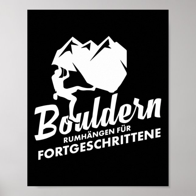 Bouldering Hängande Boulderare Klättring Bergsklät Poster (Framsidan)