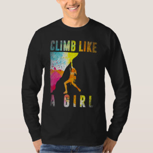 Bouldering Klättrare Kvinnor Flickor Barn Klippa T Shirt