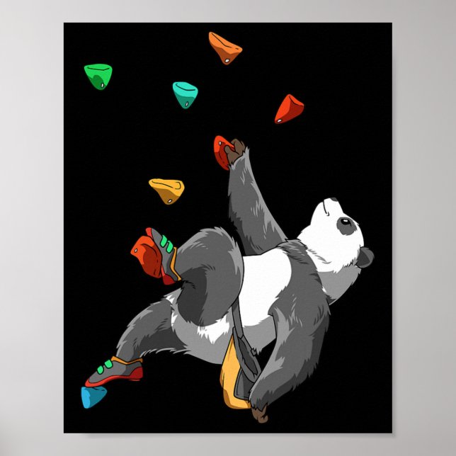 Bouldering Och Klippklättring Panda  Poster (Framsidan)