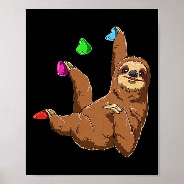 Bouldering Och Klippklättring Trögdjur  Poster (Framsidan)