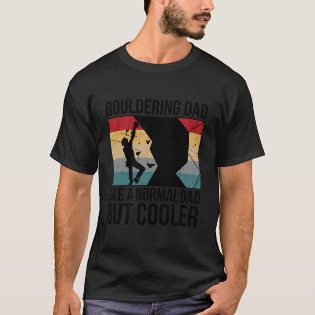 Bouldering Pappa Boulderare Bouldering Boulder T Shirt (Framsida)