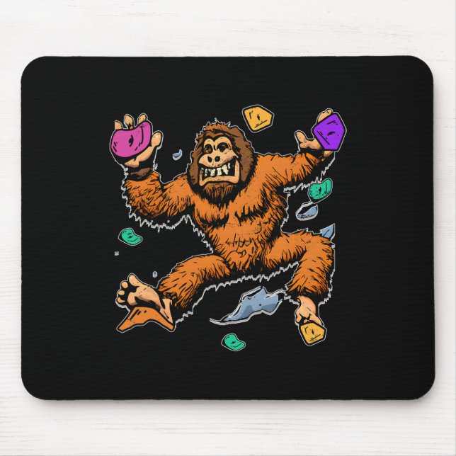 Bouldering Sasquatch Bergsklättrare Bigfoot Klippa Musmatta (Framsidan)