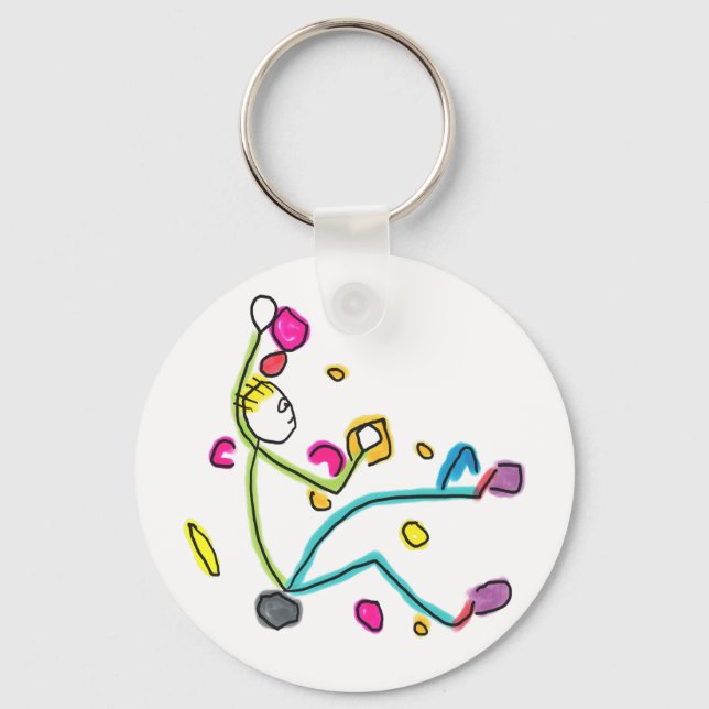 Bouldering Stickman Nyckelring (Framsida)