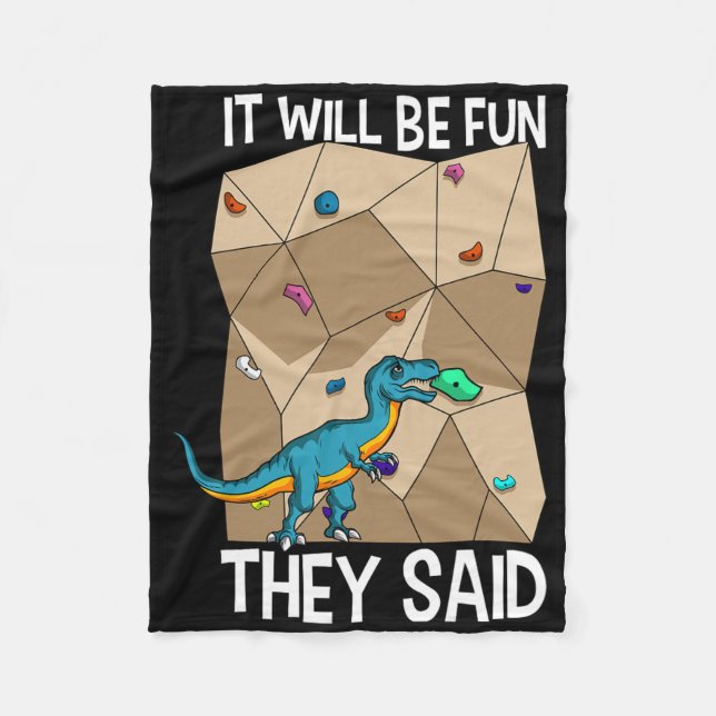 Boulderingklättrare Boulderer Artificiell Dinosaur Fleecefilt (Framsidan)