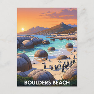 Boulders Beach Penguins South Afrika Travel Vykort