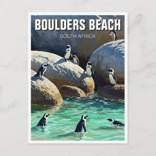 Boulders Beach Pingviner Sydafrika Resa Vykort