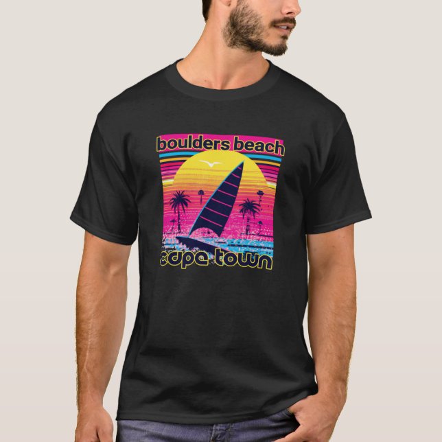 Boulders Beach Retro 80s Stil Souvenir Beach T Shirt (Framsida)