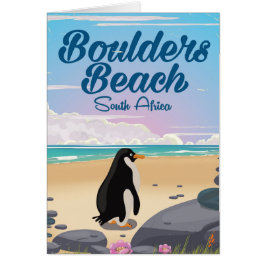Boulders Beach Sydafrika serie resande affisch Hälsningskort