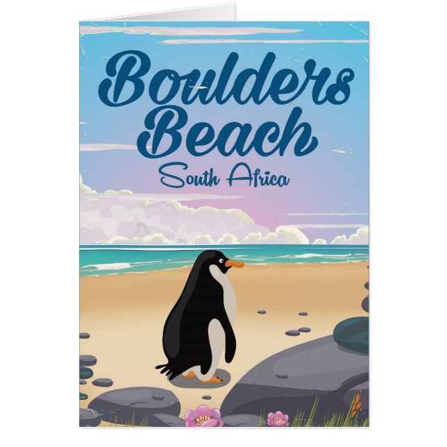 Boulders Beach Sydafrika serie resande affisch Hälsningskort (Framsidan)