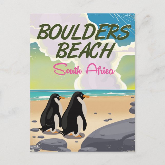 Boulders Beach Sydafrika serie reseskylt Vykort (Framsida)