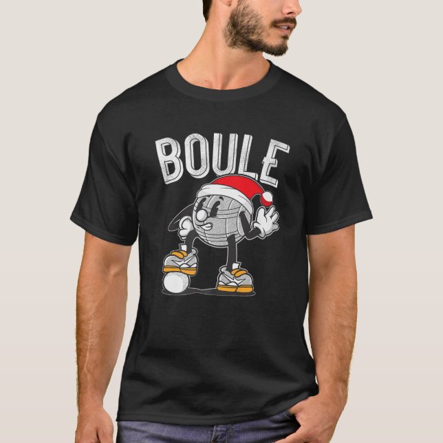 Boule Boll Pétanque julvärmeutrustning för Boule T Shirt (Framsida)