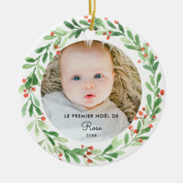 Boule De Noël Personnalisée 1er Noël Avec Photo - Julgransprydnad Keramik