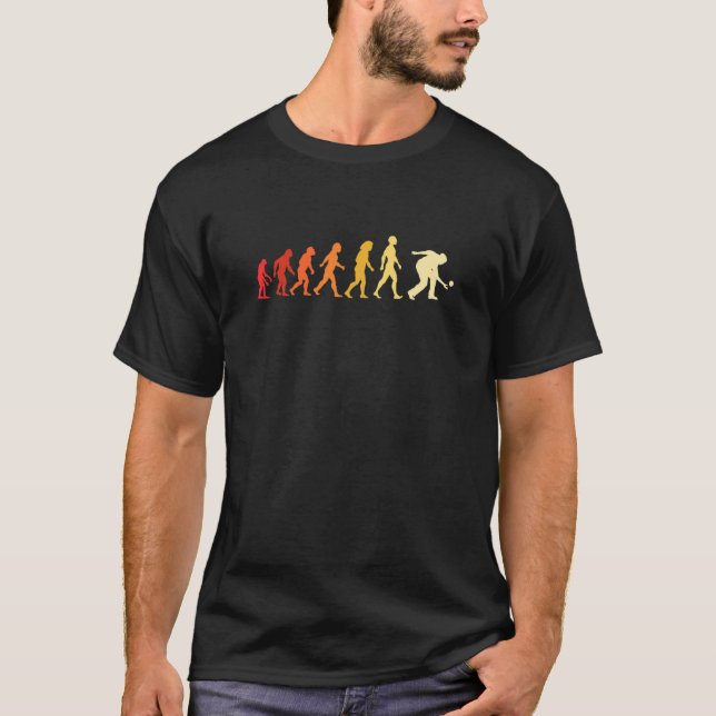 Boule Petanque Boccia Boules spelare Evolution T Shirt (Framsida)